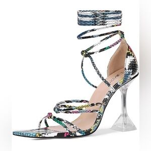 Lace Up Heels Pointed Toe Strappy Sandals